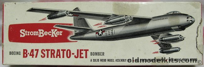 Strombecker Boeing B-47 Strato-Jet (Stratojet) - 12.5 inch Wingspan Solid Wooden Aircraft Kit, C-45 plastic model kit